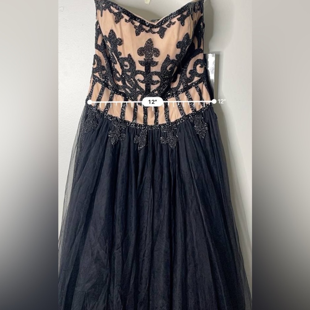 Sherri Hill Black and Cream Wedding Dress